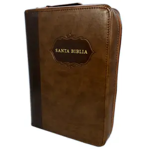 Bible in Spanish with Large Font and Organizer Cover Reina-Valera 1960 Imitation Leather Brown with Index