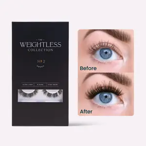 FlutterHabit Weightless No. 2 pack of 6 DIY false Eyelash Extensions. Under lash application method