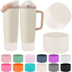 2PCS Protective Silicone Boots for Owala 30oz & 40oz FreeSip Sway Bottles & Tumblers - Accessories for owala, Enhances Stability & Prevents Scratches (Apricot Beige)