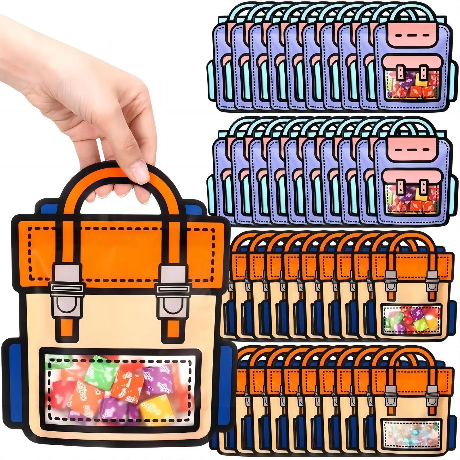 [Back to School] 20/40 Pcs Reusable Tote Gift Bag, Cute Backpack Shape Gift Bag, Multi-scene Goodie Candy Bags, Party Candy Gift Bag, Birthday Party Favor Bags, Graduation Ceremony Gift Wrapping Bag, Goody Bags