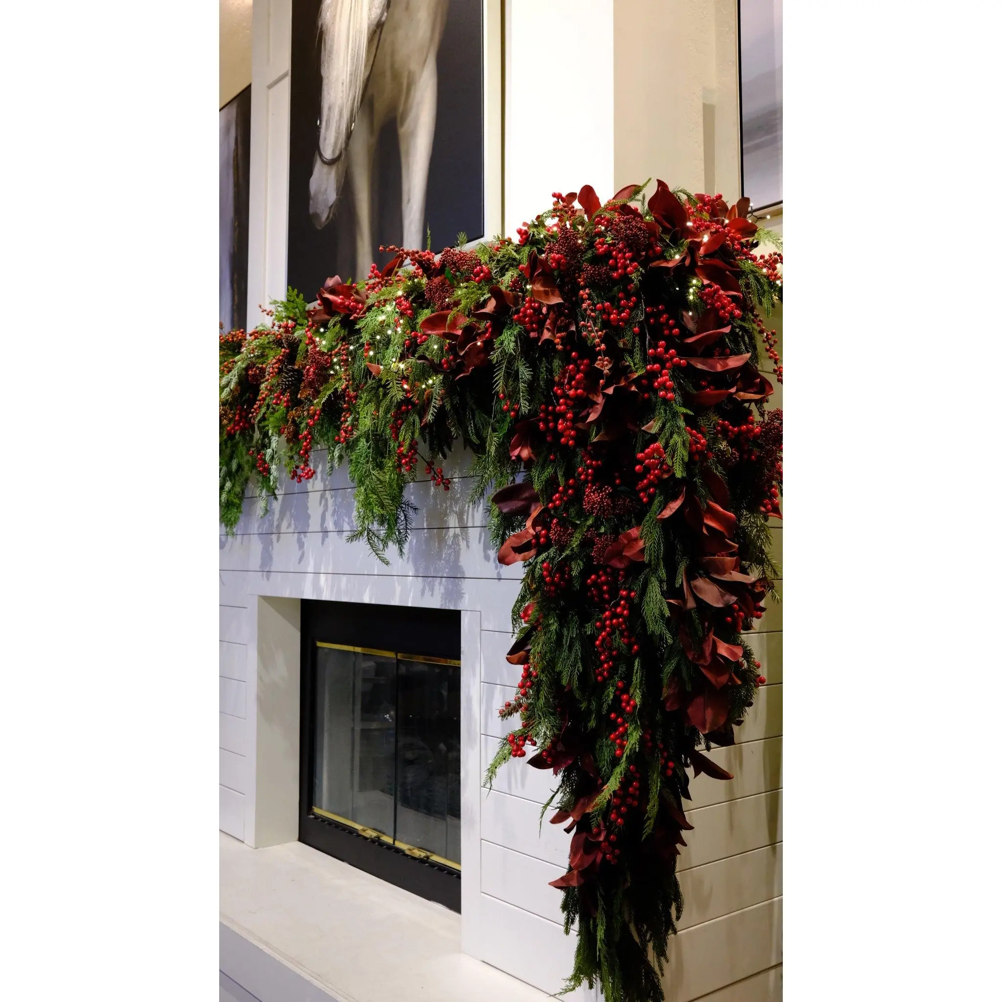 Burgundy Magnolia Leaf Garland
