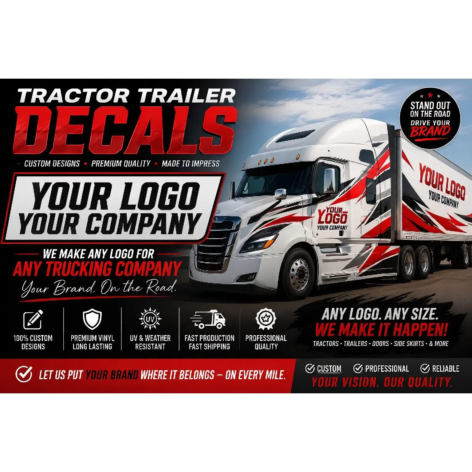 Truck Decals for Company USDOT and MC Numbers Custom Designs Premium Quality Made to Impress