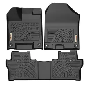 YINTATECH All-Weather TPE Rubber 3D Floor Mats Liners Carpets for 2016-2022 Honda Pilot Black Interior Protection