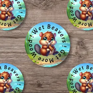 Sticker - Wet Beavers ! Get More Wood ! (3 inches)