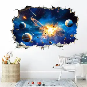 One pieces (40*60cm) holey cosmic starry sky wall stickers for living room, bedroom and home background decoration