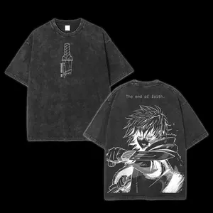 Vinland Saga Thortinn The End of Faith Anime Double Printed Vintage Washed Tee Unisex Heavyweight Cotton T-shirt for Anime Fans and Lovers t-shirt men gift Fabric Menswear graphic tee shirts men Top Seamless Graphic T-Shirt Cropped Rhinestone shirts  men