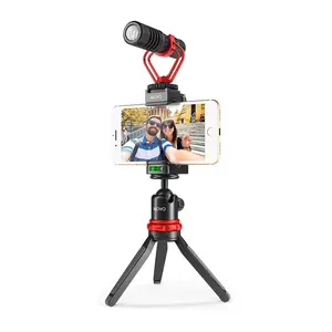 Movo -  Smartphone Video Rig with Shotgun Microphone, Grip Handle, Wrist Strap, and Lightning Dongle, Compatible with iPhone 11 - 5 and Android