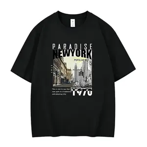 "PARADISE NEW YORK 1970" Vintage Cityscape Graphic T-shirt | Black Urban Streetwear Tee