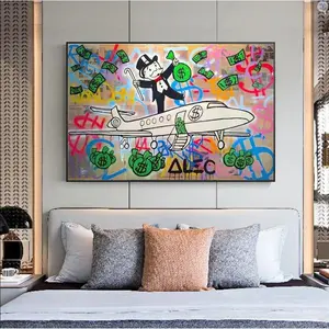 Alec Monopoly Graffiti Art Canvas Modern Street Art Canvas Paintings On The Wall Art Pictures Home Decoration Art Posters And Prints