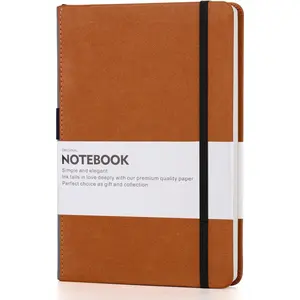 Grid Paper Notebook Hardcover Classic Notebook with Pen Holder - Page Dividers Presents 8.4 x 5.7 in