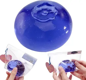 Handmade Clear Blueberry Squishy,Safe & Non-toxic Sticky Big Jumbo Mochi Squishy Toy for Kids & Adults, Cute Stress-Relief Fidget Squeeze Toys for Relaxation & Sensory Play