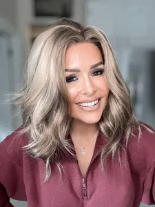 Lovestory Monica Shouler length Synthetic Lace Front Wigs Heat Resistant Glueless Short Bob Wig for Women 13x4 Lace Area Free Part Lace Front Wigs