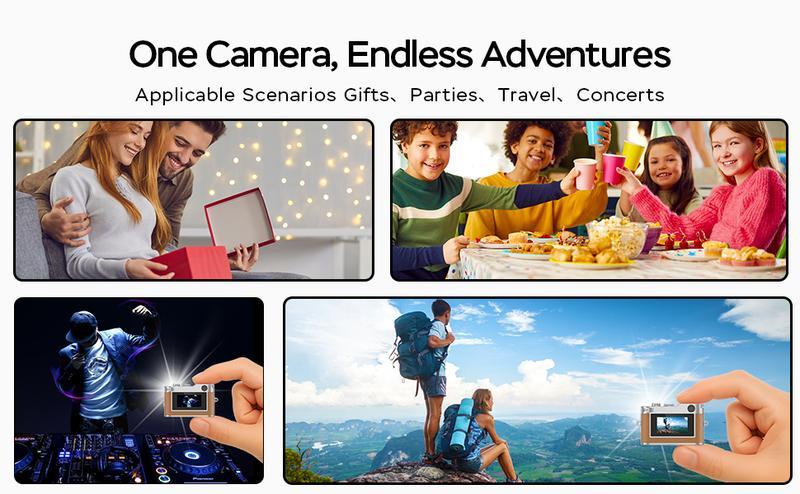 HOTU Mini Leather Keychain Digital Camera – Vintage Y2K Pocket 1080P HD Camera with 1MP Lens, Flash & 0.96" Screen, Video Recording, Type-C Charging, 32G Card Included, Retro Vlog Camera for Travel, Concerts, Kids & Instant Party NewYear Christmas Gifts