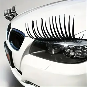 Car Headlight Decorative Eye Lashes Stickers, Adhesive Car Light Eyelash Decals, 3D Car Stickers Decorations, Decal For Cars