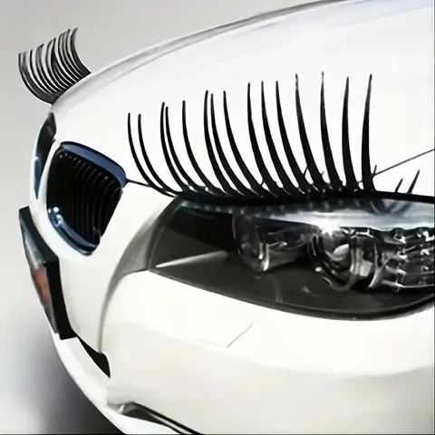 Car Headlight Decorative Eye Lashes Stickers, Adhesive Car Light Eyelash Decals, 3D Car Stickers Decorations, Decal For Cars, Vehicle Decoration, Automotive Decoration