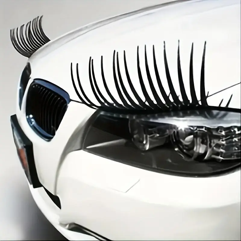 Car Headlight Decorative Eye Lashes Stickers, Adhesive Car Light Eyelash Decals, 3D Car Stickers Decorations, Decal For Cars, Vehicle Decoration, Automotive Decoration