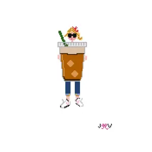 Coffee Girly Needlepoint Canvas | 18 Mesh