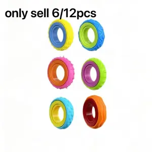 6/12pcs Sensory Toys Fidget Rings for Kids, Quiet Fidget Ring for Classroom Prizes & Stocking Stuffers,  Anxiety Relief Sensory Toys for Kids with Autism