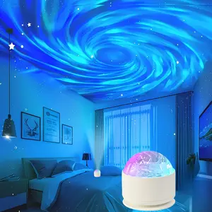 Aurora Projector Night Light, USB Powered LED Starry Sky Projector with Remote Control, Novelty Lighting for Bedroom, Game Room & Home Theater, Audio