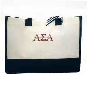 Alpha Sigma Alpha - Embroidered Signature Tote Bag