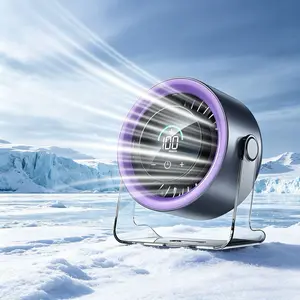 Desktop Fan Turbo Table Fan Travel Vacation Essentials for Office 100-Speed Digital Display Low Noise Rechargeable Battery Dual Adjustment Modes Quiet Cooling Quiet Desk Fan Portable