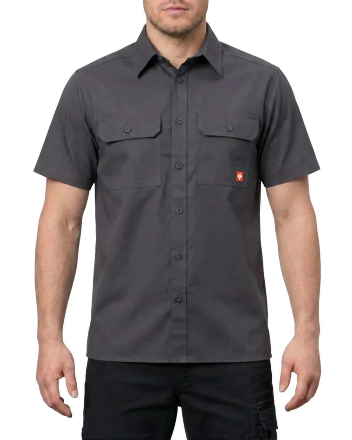 Strauss Men's Men'S E.S. Iconic Short Sleeve Button-Down Work Shirt - 8402073-Gy