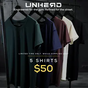 5-Pack Fit Essential Tee Bundle | 5 Shirts for $50 | UNHERD