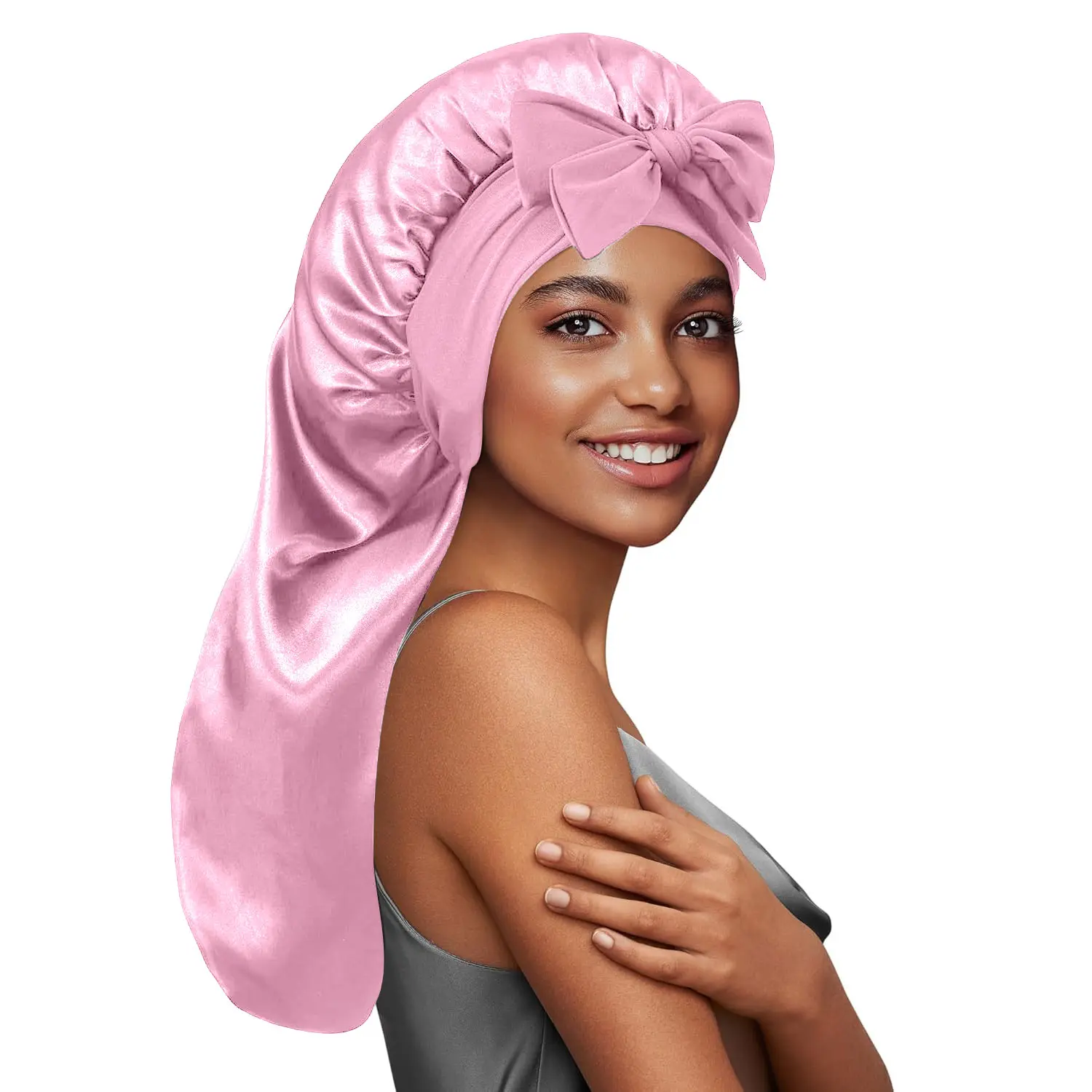 Falote Adjustable Satin Sleep Bonnet Hats - Luxury Haircare 