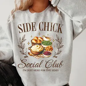 Side Chick Social Club Sweatshirt, Trendy Women's Autumn Crewneck