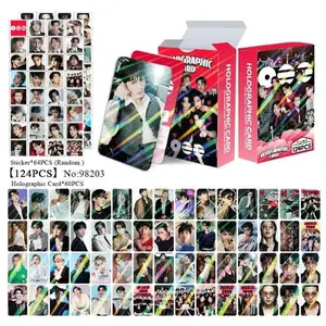 124 New Arirang Style Laser Holographic Cards, Kpop Boy Group Merchandise, High-Definition Lomo Small Card Collection, Perfect for Fans