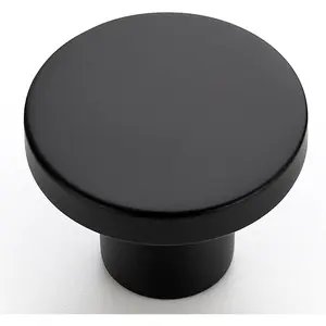 10 Pack Black Round 1-1/5 Inch Drawer Cabinet Knobs for Kitchen Cabinets, Dressers & Closet Doors