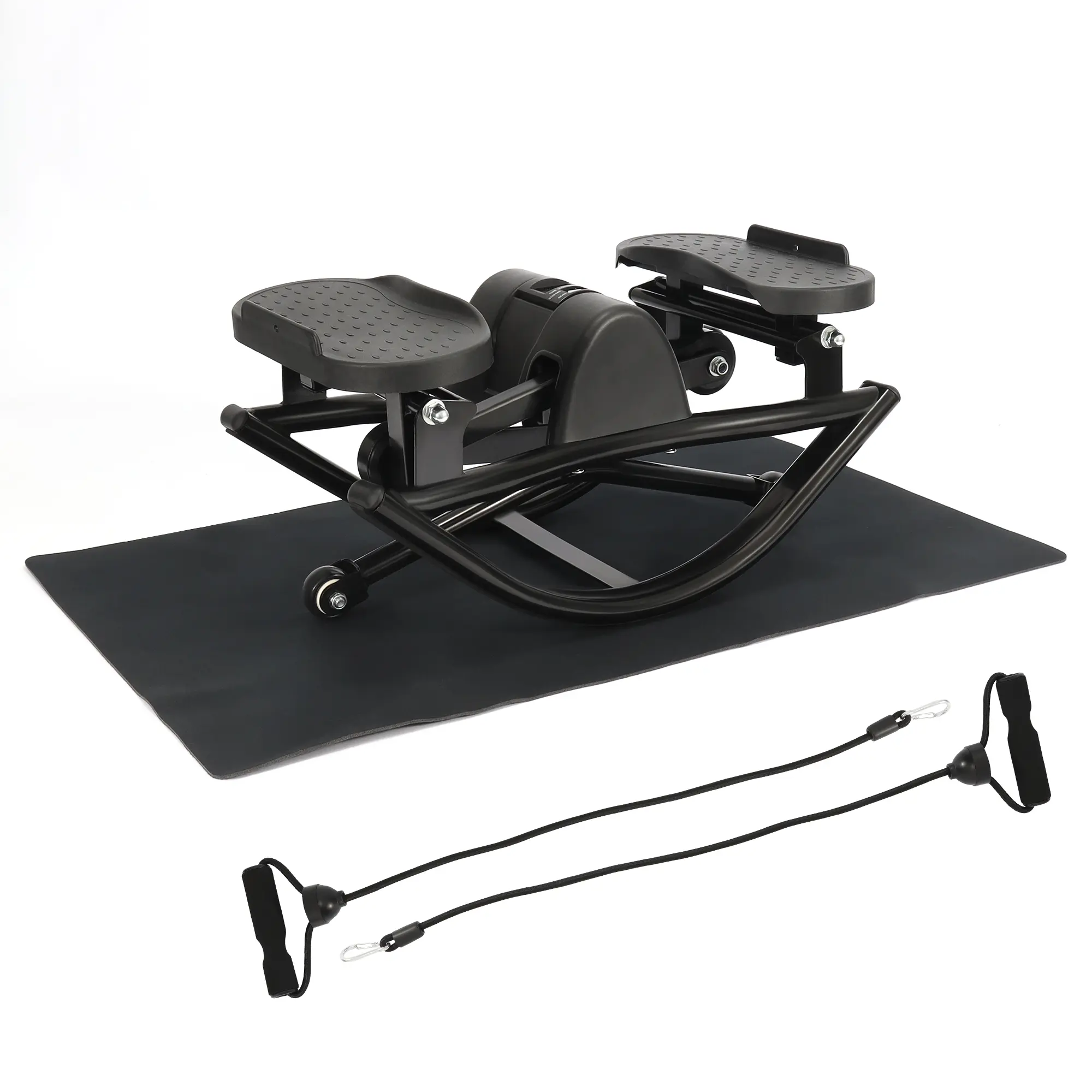 Stepping Rocking Exercise Machine Lateral Rocking Stepper with Resistance Bands, Low Impact Side to Side ...