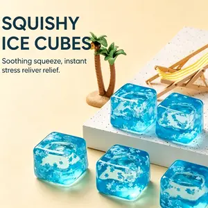 5pcs Squishy Ice Cube Stress Balls, Cool Snowflake Squishy Toys for Anxiety Relief, Reusable Squeeze Fidget Toys for Adults & Kids, Sensory Toys for ADHD, Office Desk Relaxation