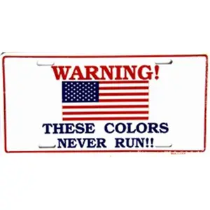 212 MAIN LP-147 Aluminum License Plate - 901 Factory-Made, "Warning These Colors Never Run", Aluminum Plate
