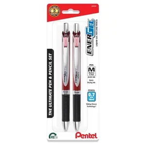 Pentel EnerGel Pen and EnerGize Pencil Set, 0.7mm, Burgundy