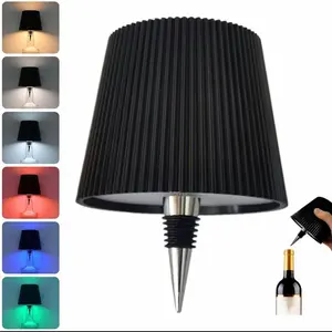 LED Bottle Lamp RGB Light Effect Creative Insertable Wine Head Lamp Home Lighting for Bar Restaurant Table Atmosphere Lighting