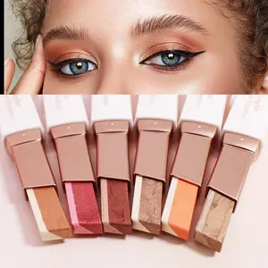 Multipul Colors Glitter Eye-shadow Stick Set, Two-Tone Shimmer Gradient Shadow, Duo Chrome Metallic Eyeshadow Stick Waterproof Glitter Eye Shadow Pen for Women Eye Makeup (6 Pcs)
