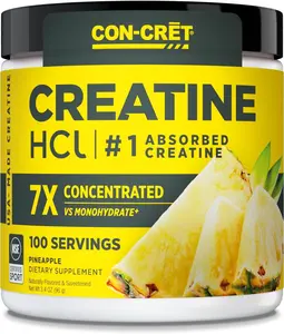 Creatine HCl Powder for Muscle Cognitive and Cellular Energy Support No Bloating or Cramps USA Made and NSF Certified Pineapple Flavor 100 Servings High Solubility Post Workout Performance Supplement