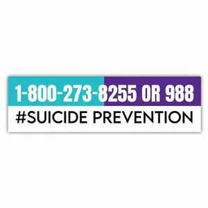 Suicide Prevention Awareness 988 Bumper Sticker, Ribbon Car Decal, Mental Health Awareness Vinyl Sticker for Cars, Trucks, and Laptops JKH X9Z