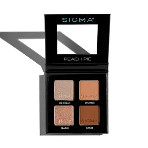 Sigma Beauty Peach Pie Eyeshadow Quad | Four Deliciously Pigmented Shades for Versatile Eye Looks | Smooth, Blendable Formula Matte Metallic