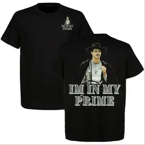 Doc Holliday " I’m In My Prime " Retro Western Graphic 2 Sided T-Shirt, Classic Western Graphic Tee, Full Color, Full Size