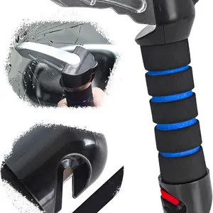 Adjustable Handlebar Car Door Assist Support Handle Multifunctional Latch Bar for Seniors Handicapped Durable Ergonomic Foam Rubber Grip Blue Black