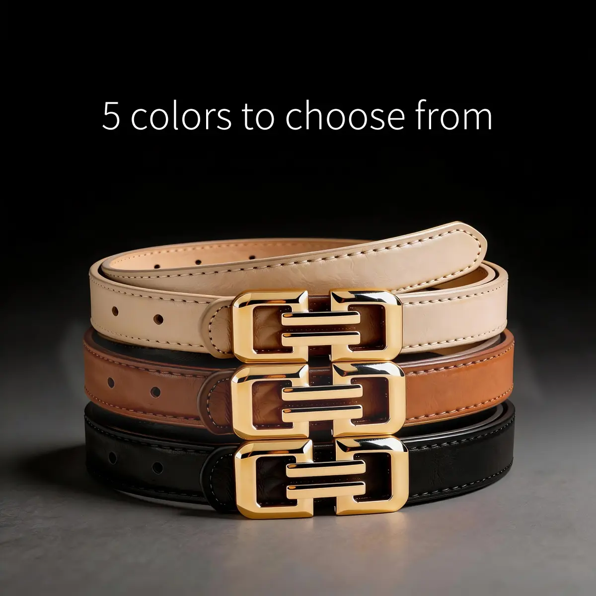 Women's Fashion Belt Minimalist Rectangle Buckle Belts, Versatile for Casual Dresses, Jeans, Trendy Exquisite Belts, PU Leather Belts, Casual Waist Belt