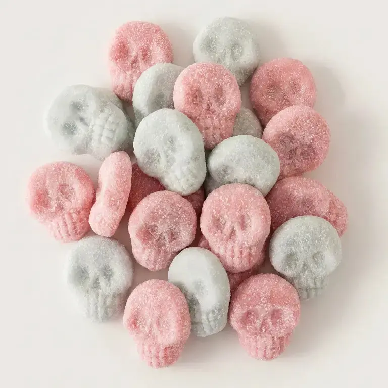 Swedish Sour Bubblegum Skulls - Soft, Sweet, Sugary Candy Snack, Chewy Gummy Treat