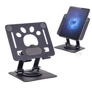Rotating Tablet Holder with 360 Degree Rotating Base - Adjustable Drawing Tablet Holder - Foldable Tablet Stand - Compatible with iPad Pro/Air/Mini etc
