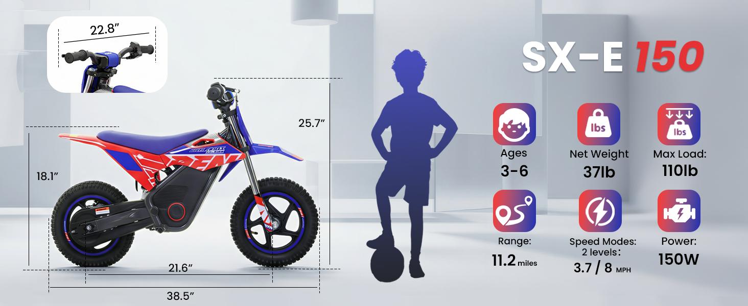 RFN Kids Electric Balance Ride On for Ages 3 to 8 Progressive Riding Toy 3 Models Available Easy Control Outdoor Fun