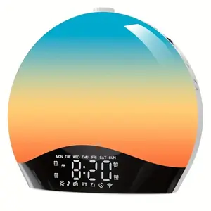 Smart Sunrise Alarm Clock with Wake-Up Light, Dual Alarms, FM Radio & USB-C Charging – Bedside Clock for Heavy Sleepers
