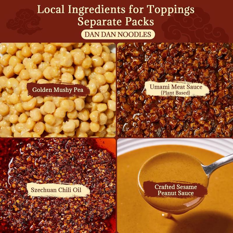 Noodology Chili Sesame Garlic Saucy Noodles Dishes, Taipei Mala Spicy Savory Nutty Chinese Flavor, Hand-Sliced Thick Noodles Ramen, Sun-Dried, Ready In Minutes, 4 Pack