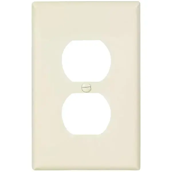 Eaton PJ8LA Mid-Size Polycarbonate 1-Gang Combination Toggle and Duplex Receptacle Wallplate, Light Almond(2pack)