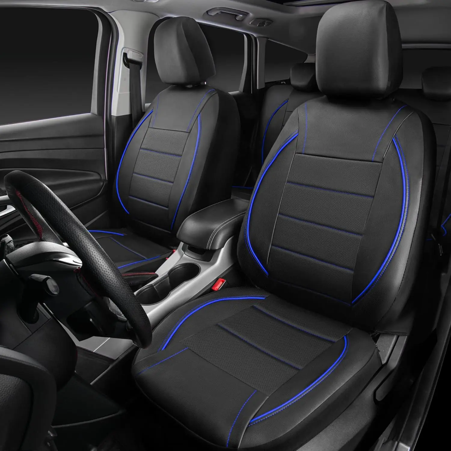 4/9 Piece Comfortable PU Leather Car Seat Covers Car Accessories for Summer Breathability, Easy Installation and Cleaning, Universal Vehicle Seat Protector for All Seasons